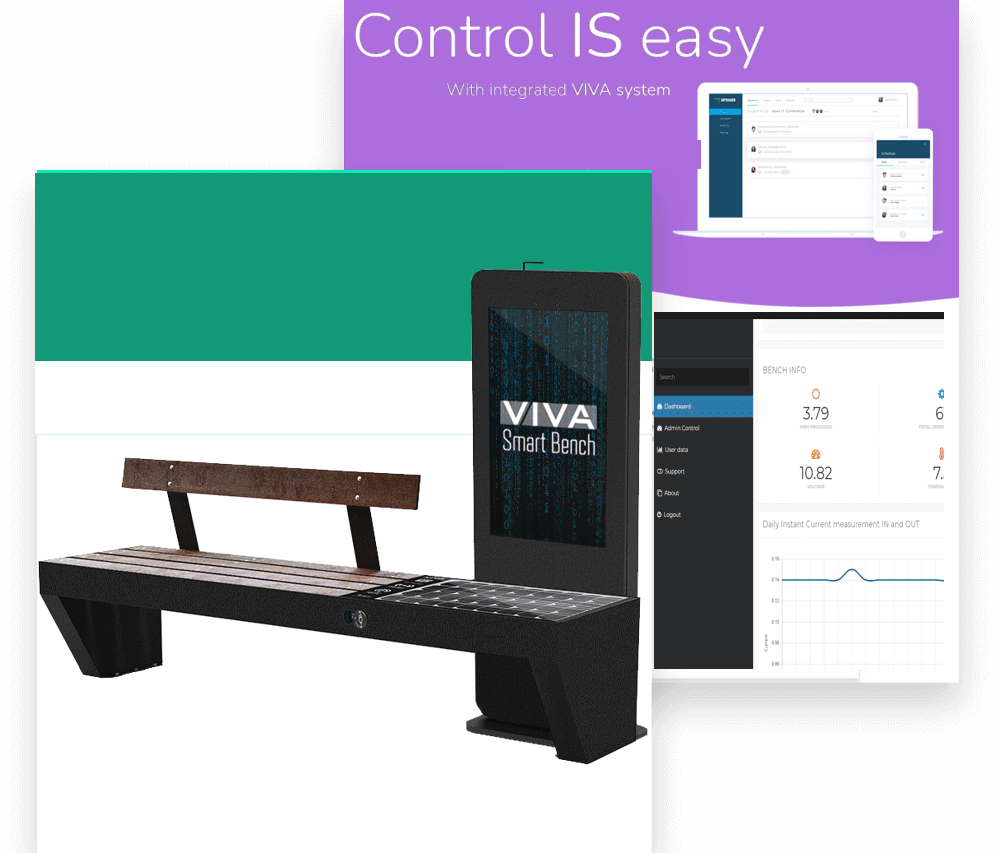 VIVA Smart Bench with totem